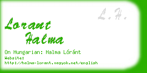 lorant halma business card