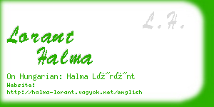 lorant halma business card